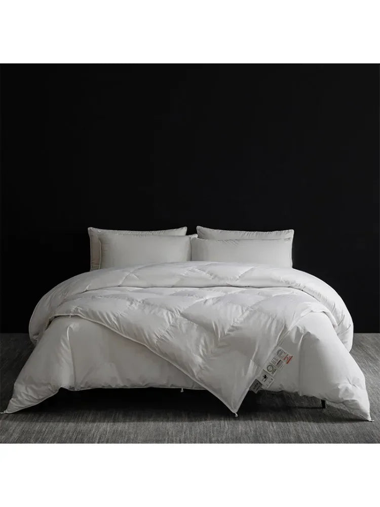 4-Season Luxury: 95% 5A Goose Down + Pure Mulberry Silk Duvet Set | 800+ Fill Power & Breathable