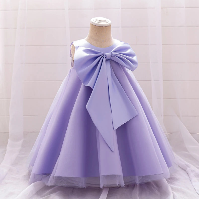 Big Bow Luxury Baptism Ball Gown Princess Dress