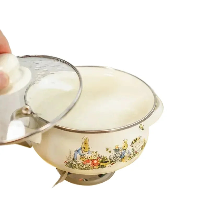 Kitchen Cookware Enameled Enamel Pots and Pans Baby Complementary Bowl Tableware Soup Pots and Pans Open-flame Induction Cooker