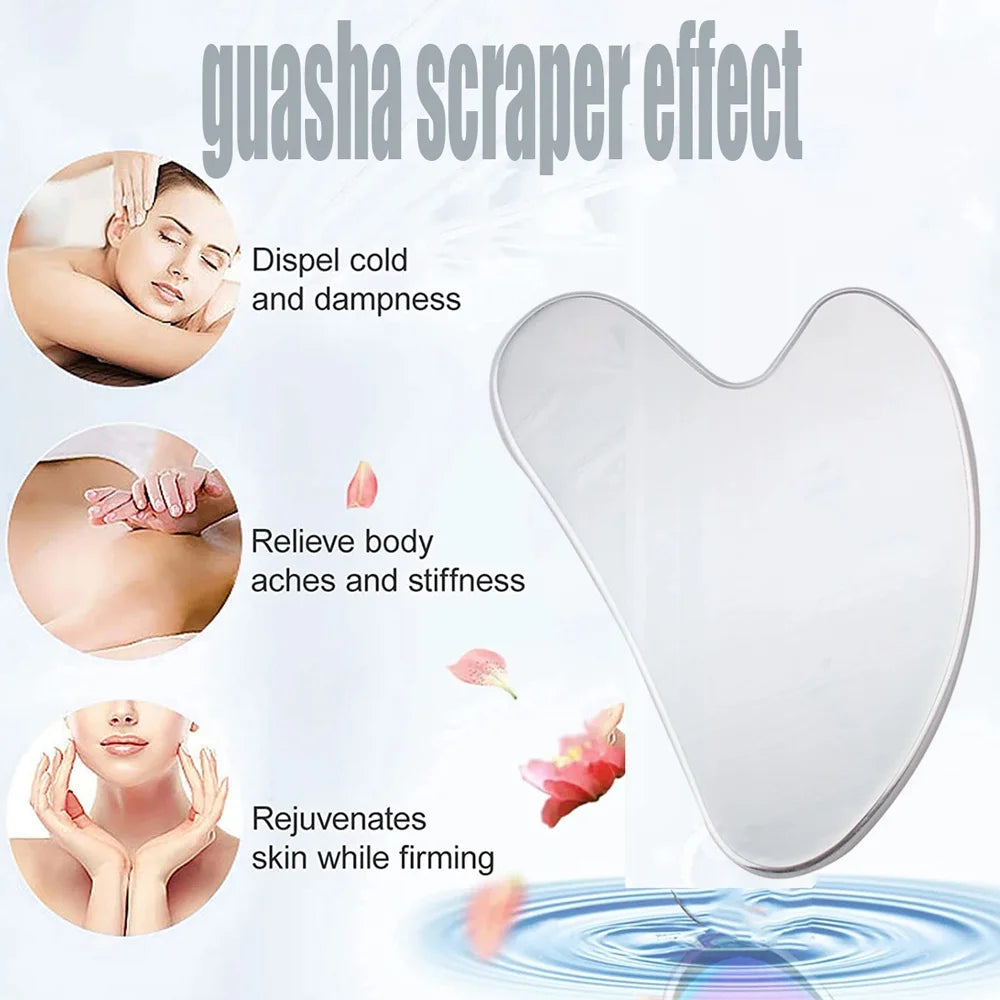Soothing and Cooling, Stainless Steel Gua Sha Facial Massager