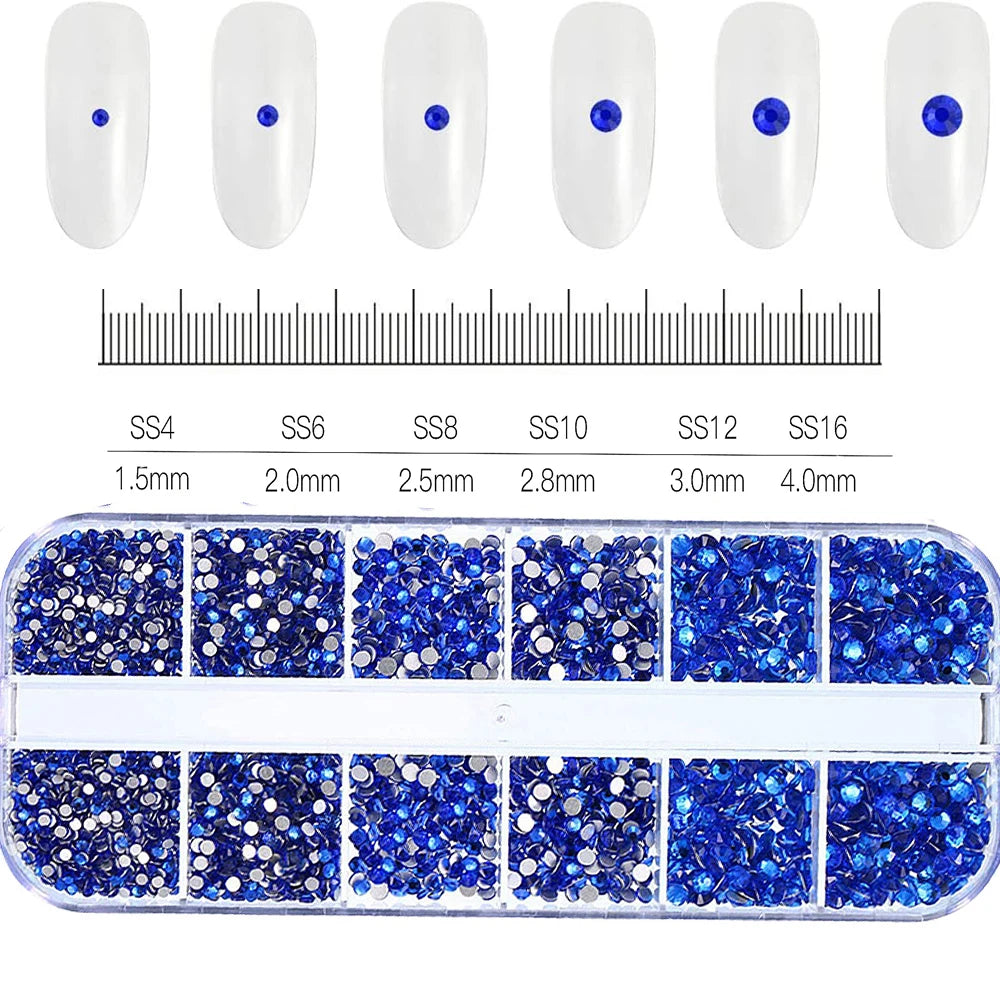 2400pcs+ Shiny Clear Crystal Gems Nail