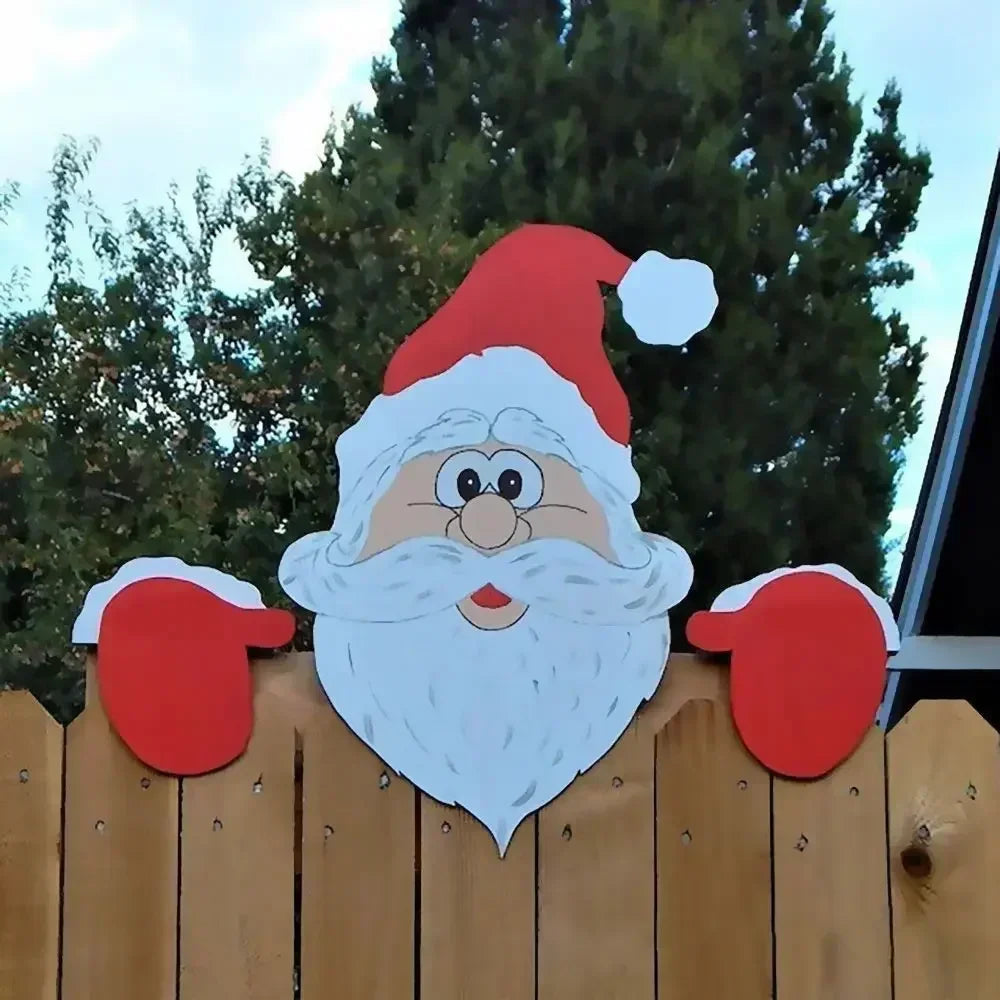 Christmas Fence Ornaments Santa Clause