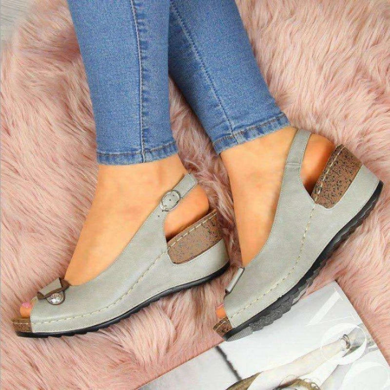 Chunky Platform Wedges Open Toe Shoes Sandals