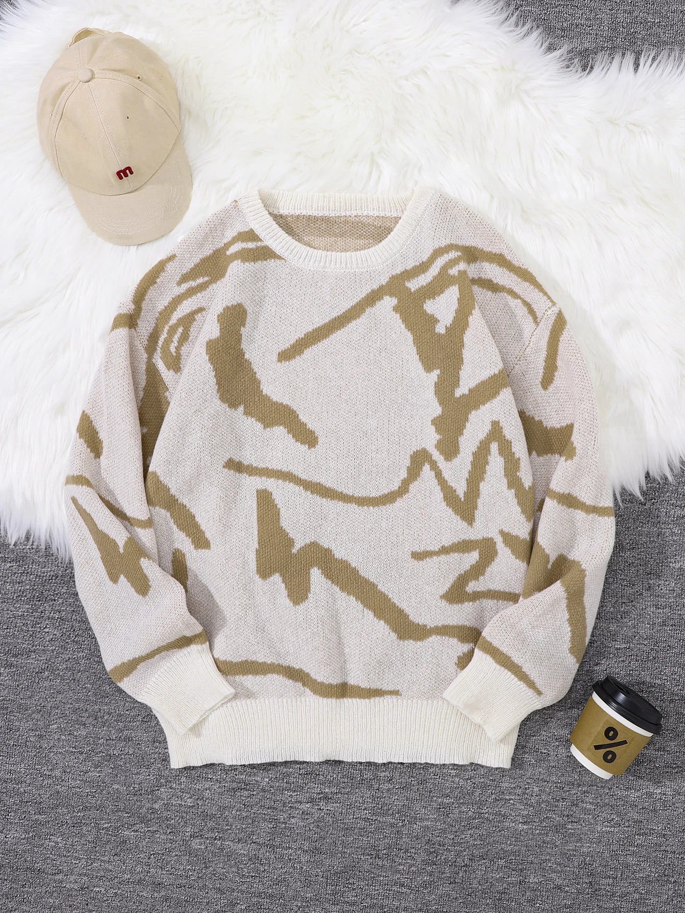 New Popular Graffiti Jacquard Pattern Sweater