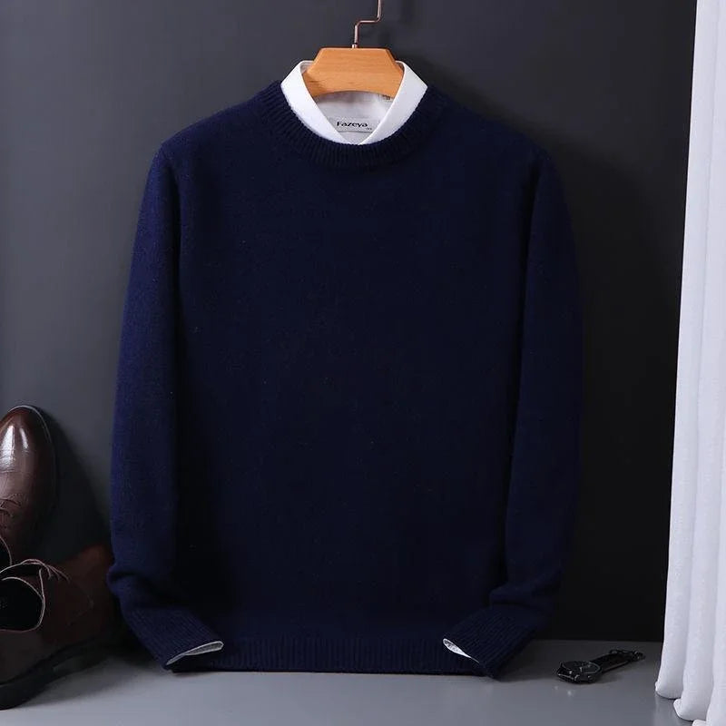 Cashmere Loose  Knitted Bottom Korean Casual Men Top