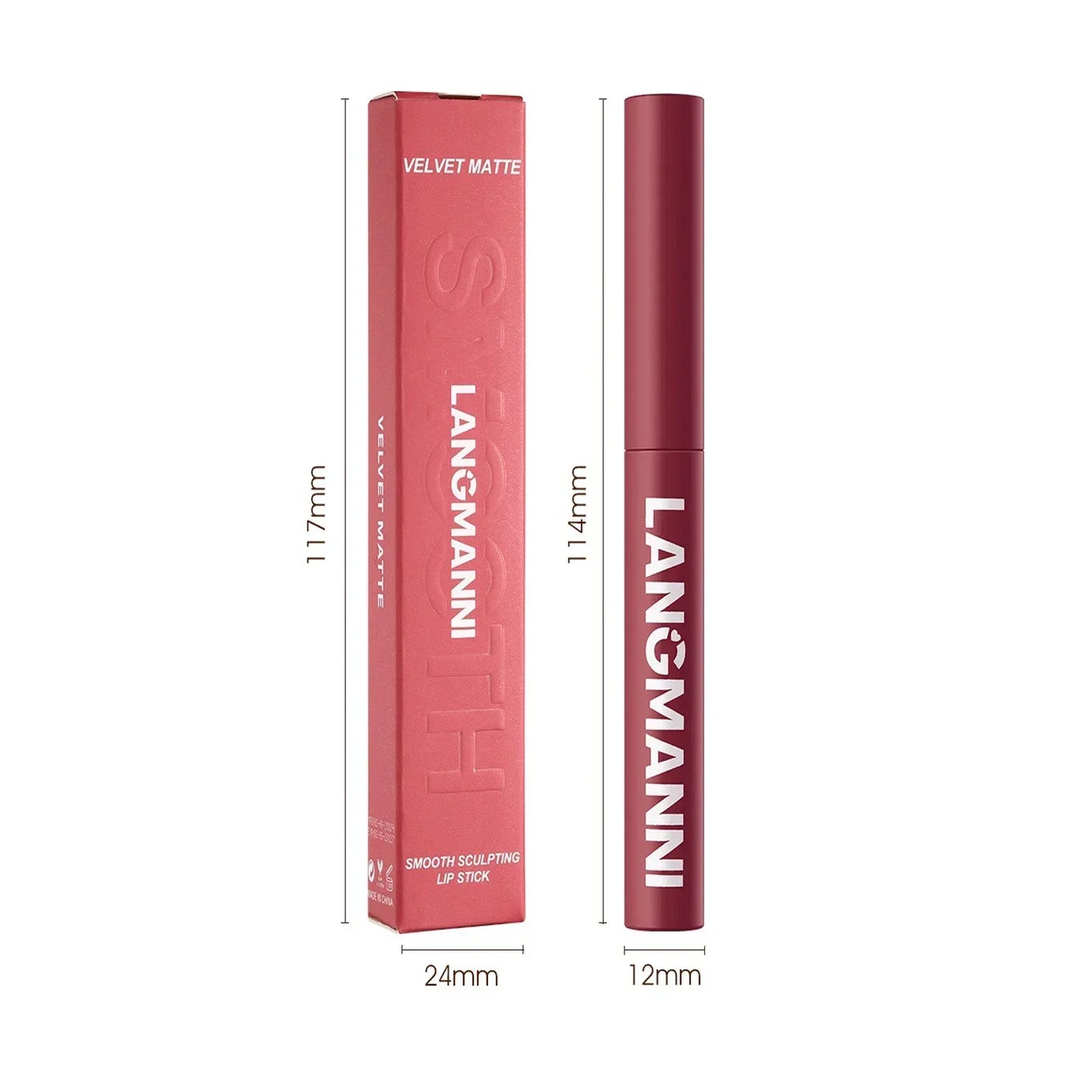 New Rotating Velvet Matte Lipstick+Pencil