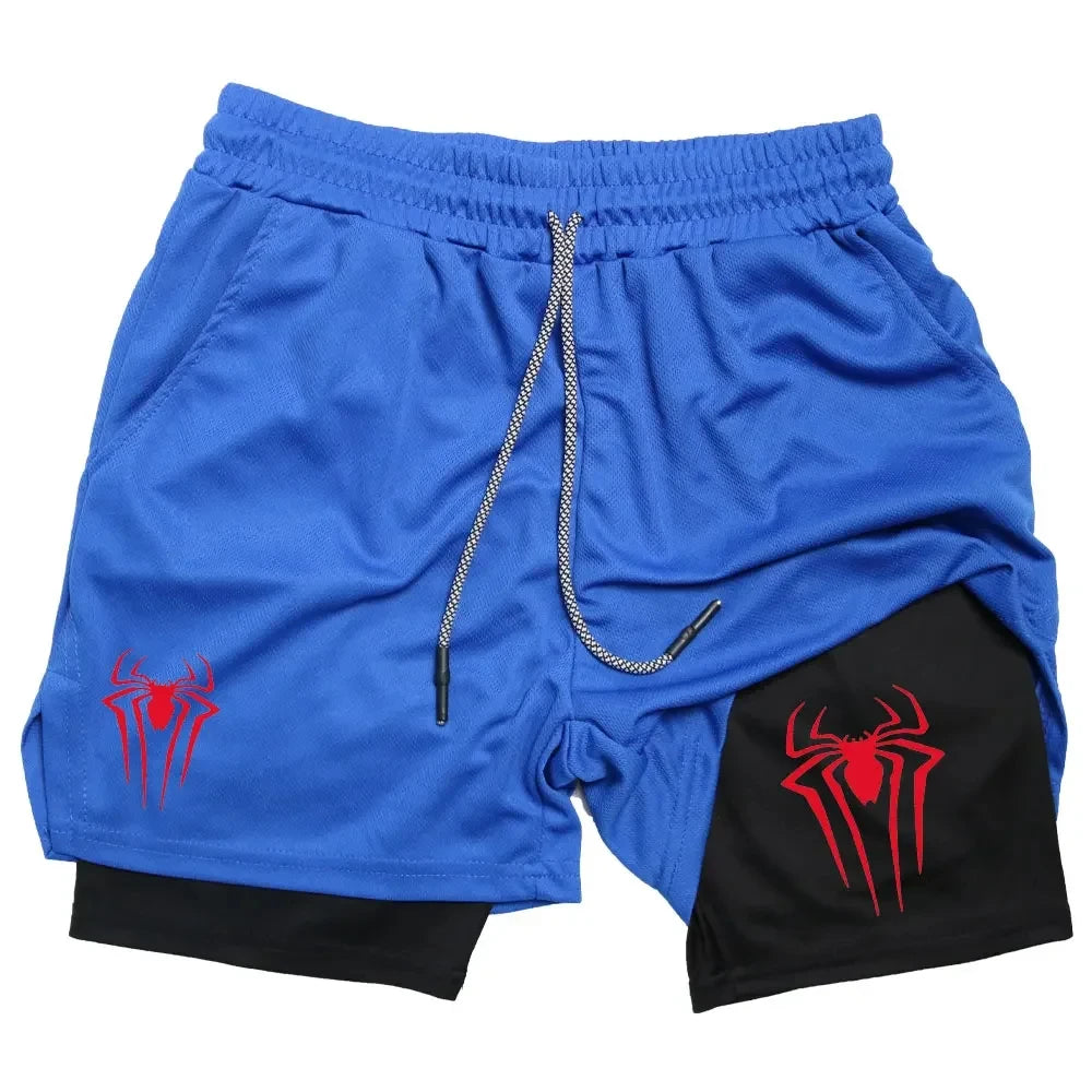 Men Spider Printed GYM Casual Sports Shorts