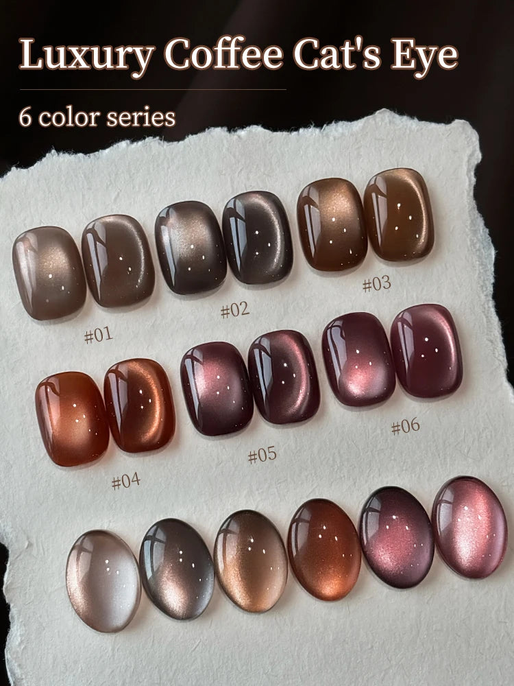 Luxury Coffee Cat's Eye Nail Gel Polish Set