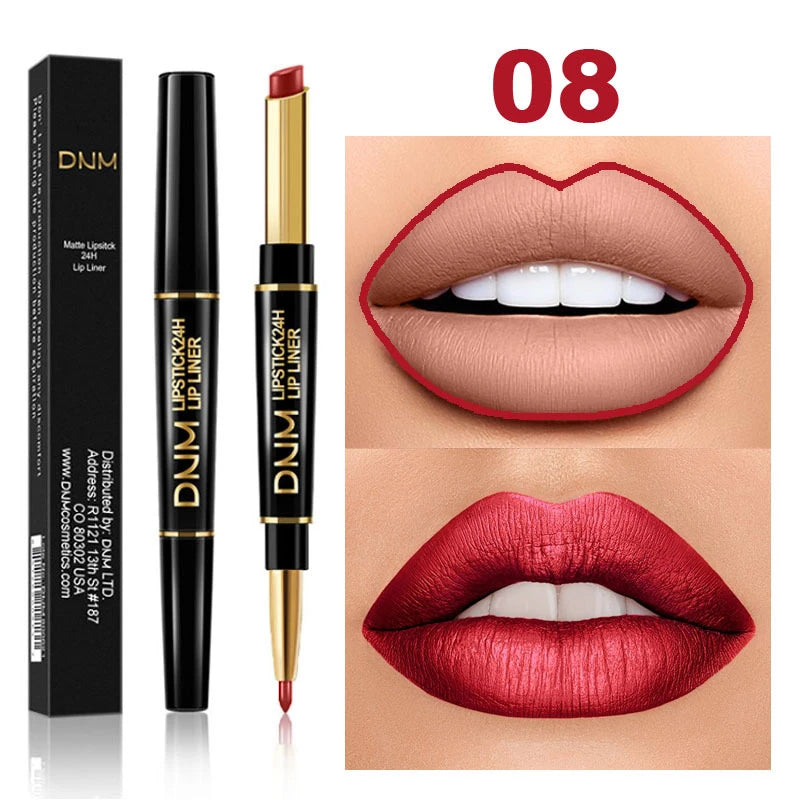 2 In 1 Matte Lipstick Double Head Lip Liner