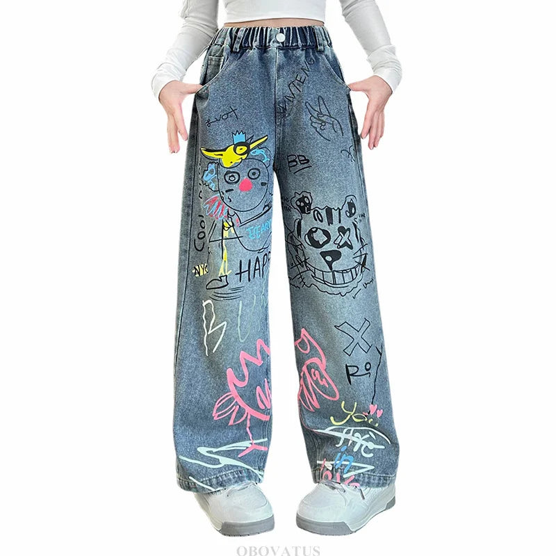 New Design Children Printed Hip Hop Jeans