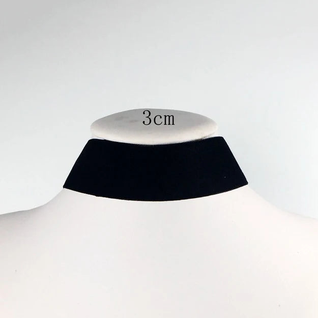 Punk Gothic Soft Black Velvet Choker