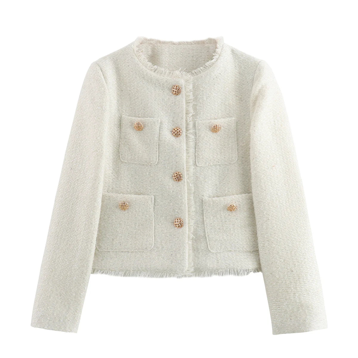 Chic Female Tweed Woolen Outerwear jacket