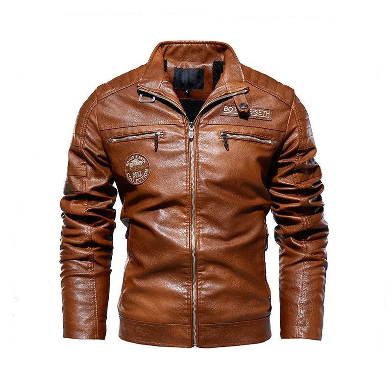 Men's Leather Winter Slim PU Jacket