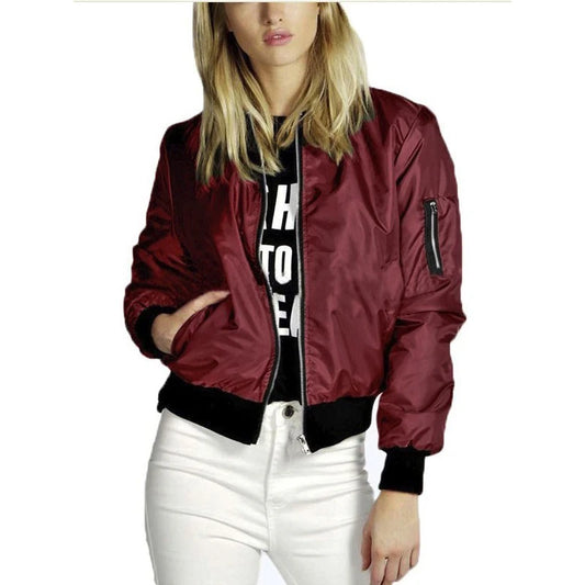 Women Vintage Bomber Jacket