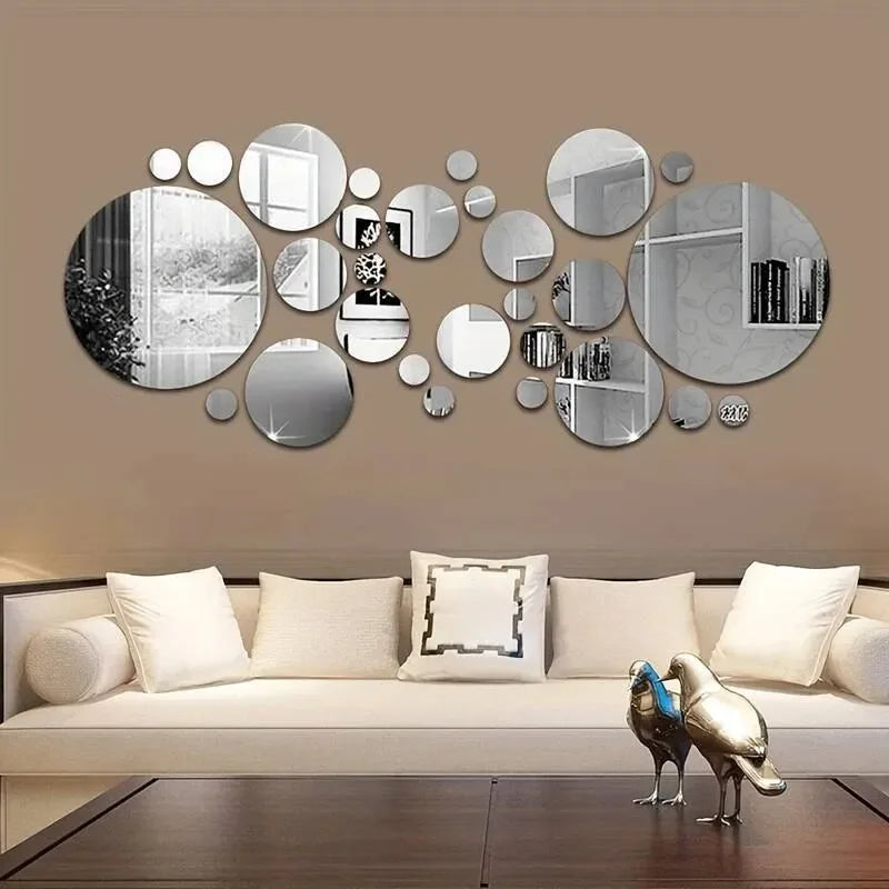 26 PCs 3 D Acrylic Mirror Wall Sticker