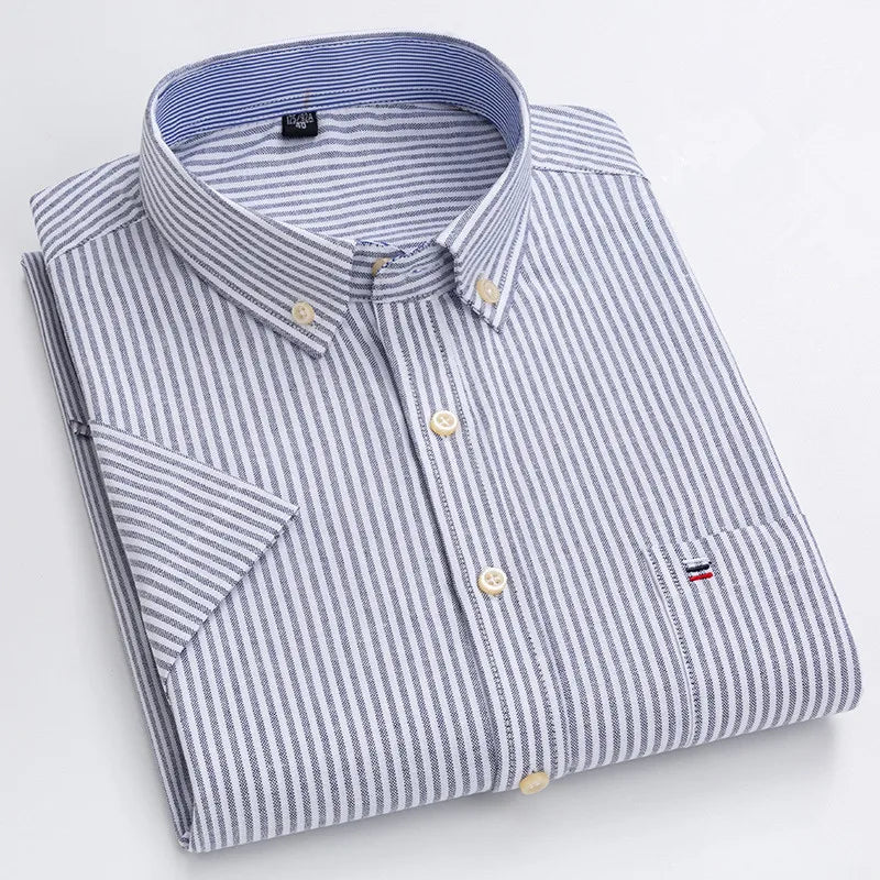 Oxford Style Short Sleeve Shirt For Men