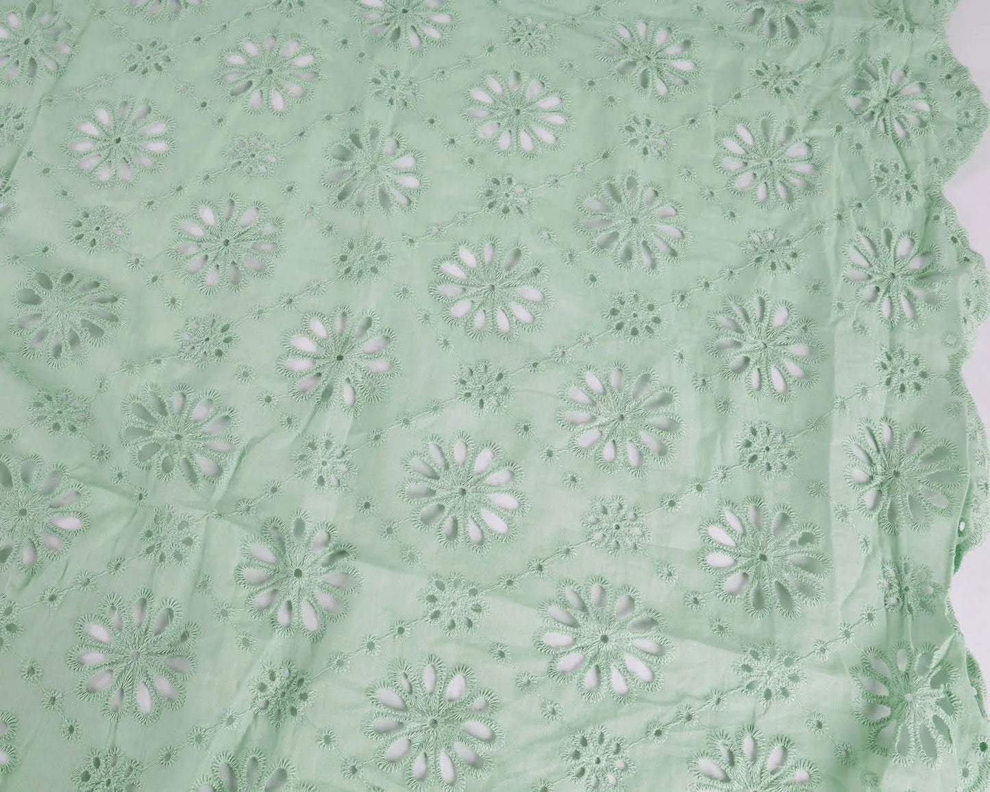 100% Cotton Hollow-out Embroidery Eyelet Lace Fabric - 50 inch wide sold by the yard