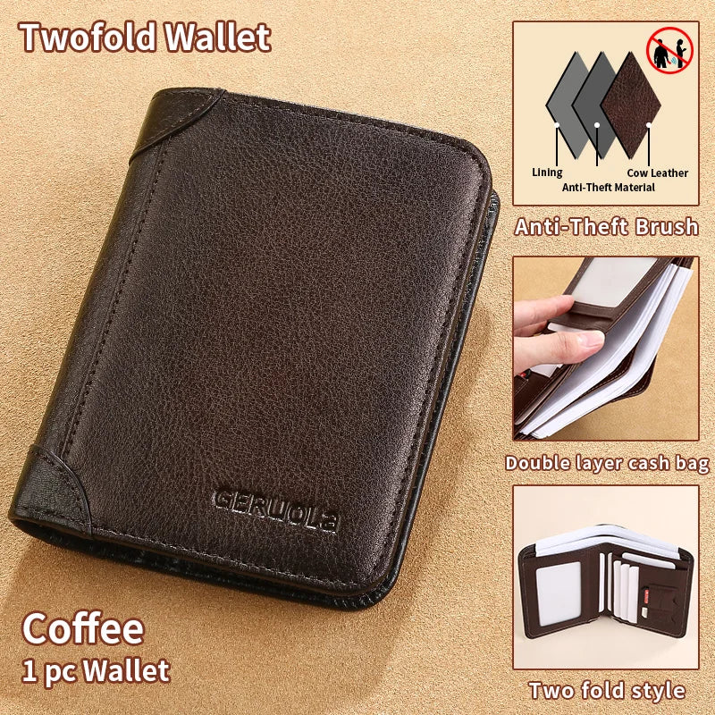 Slim Shielded Genuine Leather Wallet