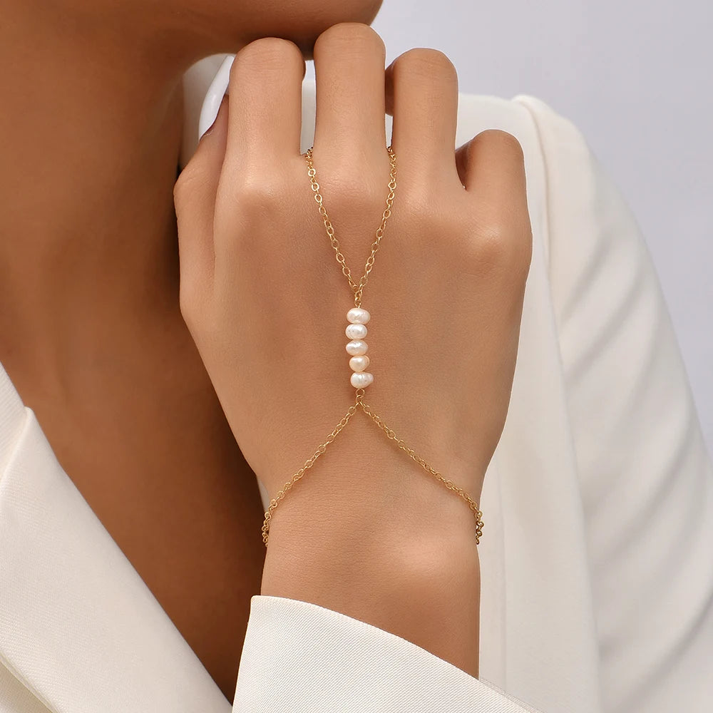 Dainty Hand Chain Bracelet Ring