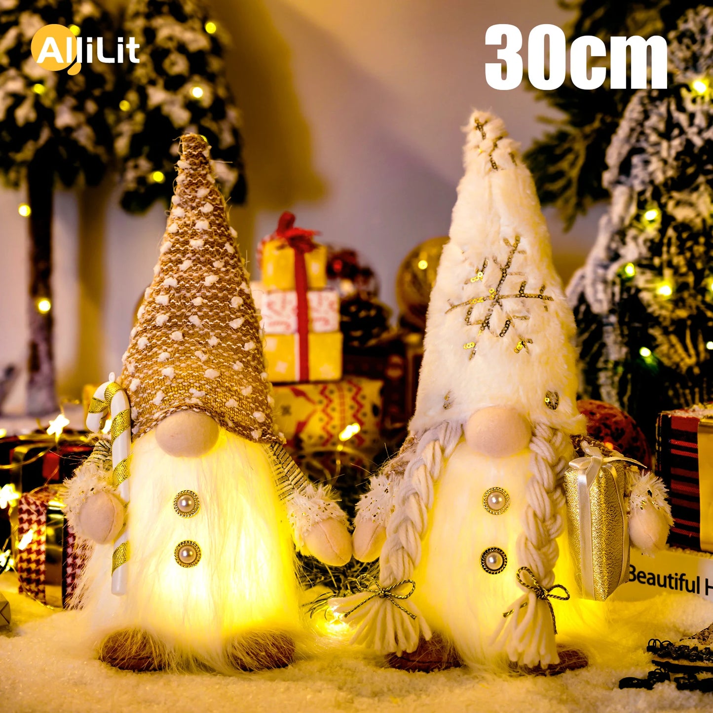 Glowing Gnome Christmas Faceless Doll
