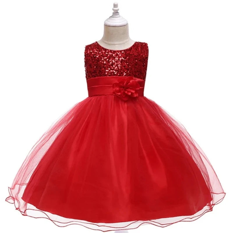 Flower Embroidered Bow Princess Dress