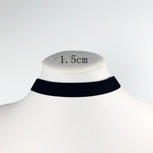 Punk Gothic Soft Black Velvet Choker