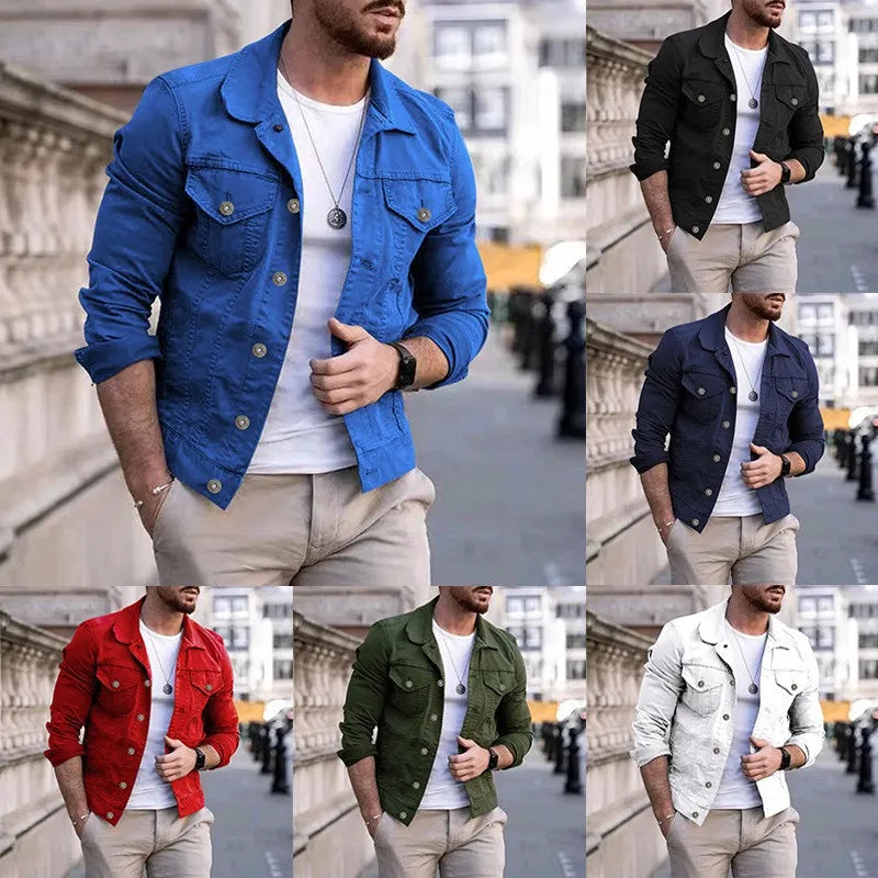 Hip-hop Men's Denim Jackets Slim Jeans