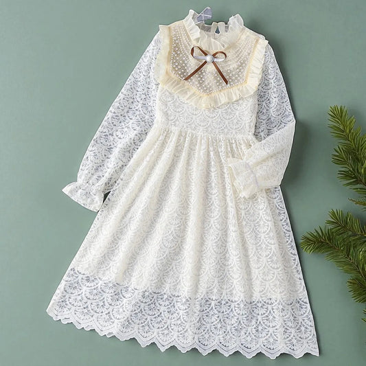 Flower Cute Lace Voile Floral Embroidery Dress