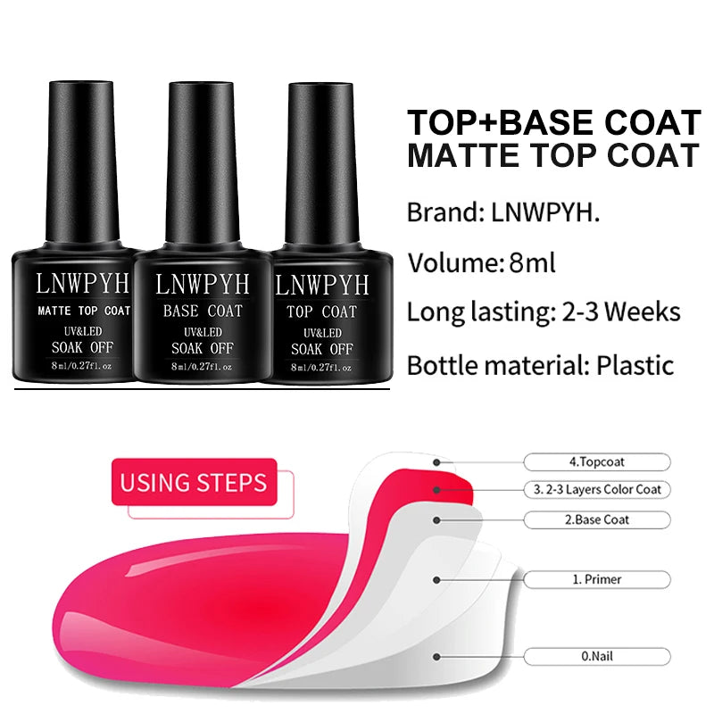 Nail Gel Polish Kit With LED Nail Lamp