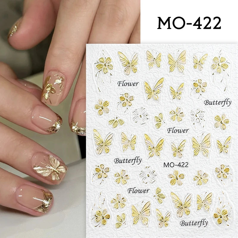 3 D White Bow knot Flower Nail Art Sticker