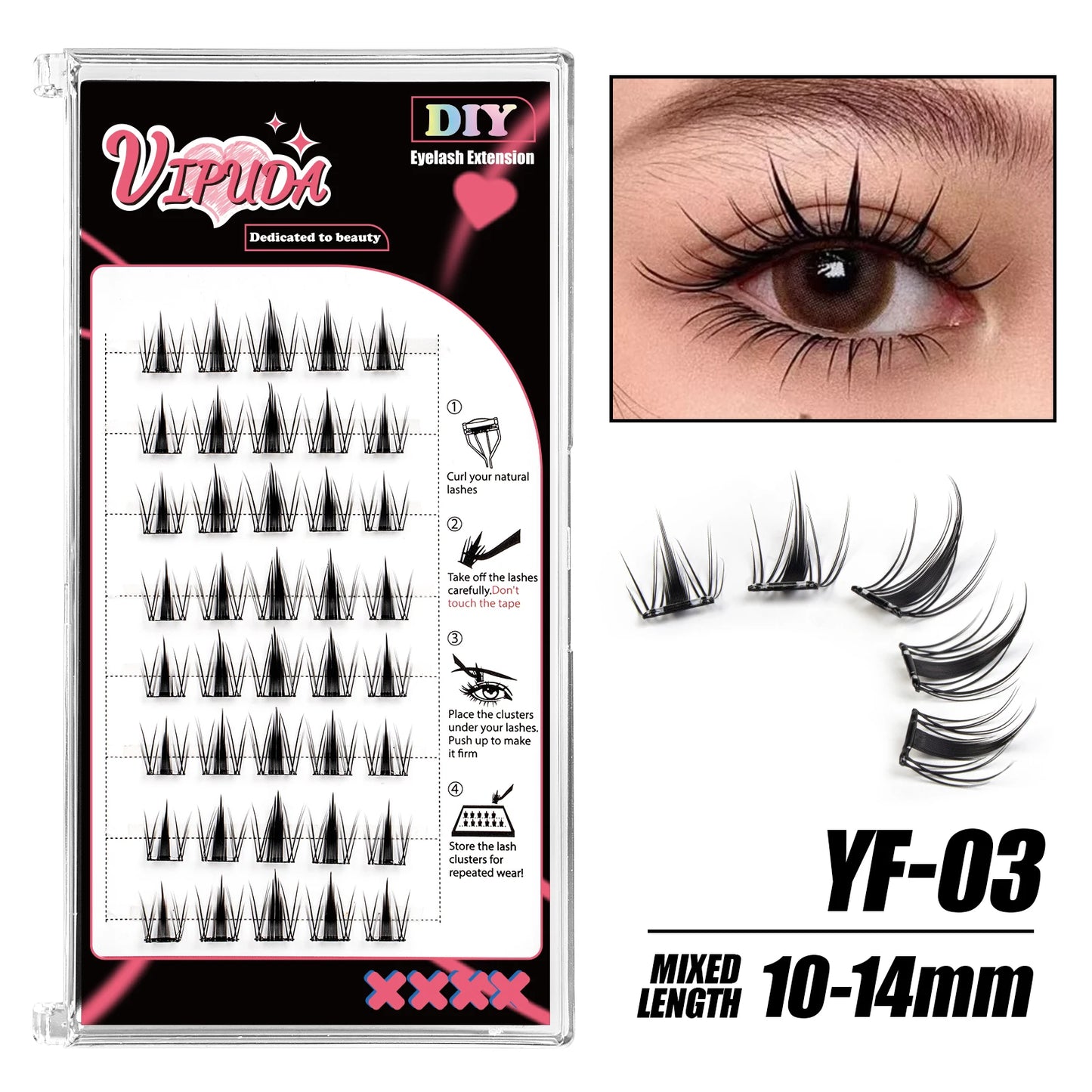 Adhesive Cluster Lashes Press on