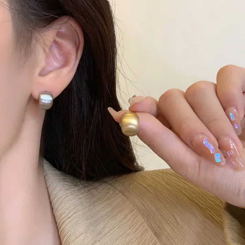 Acrylic Matte Curved Stud Earrings