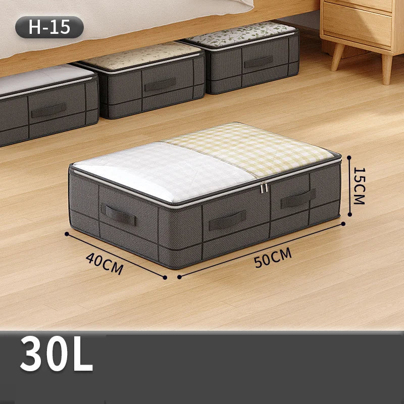 1/2PCS foldable non-woven bed bottom storage bag Large capacity clothing blanket storage bag Tidy bedroom closet dust space save
