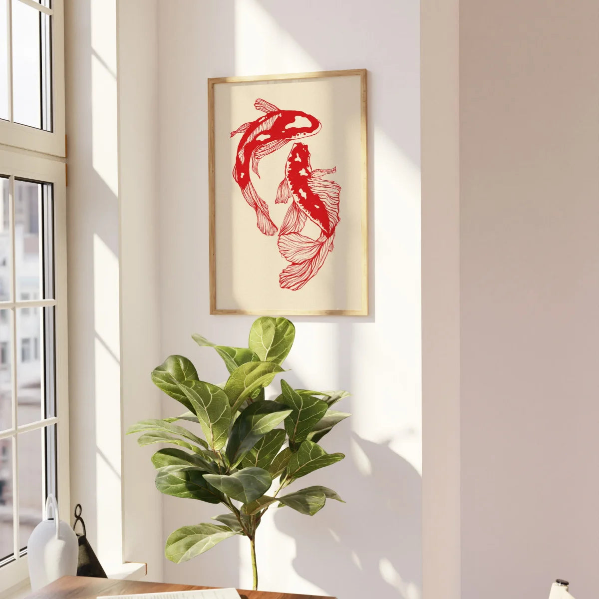 Japanese Red Koi Fish Canvas Prints Poster Modern Minimalism Aesthetic Art Prints Bedroom Kitchen Home Decor Art Poster Gifts