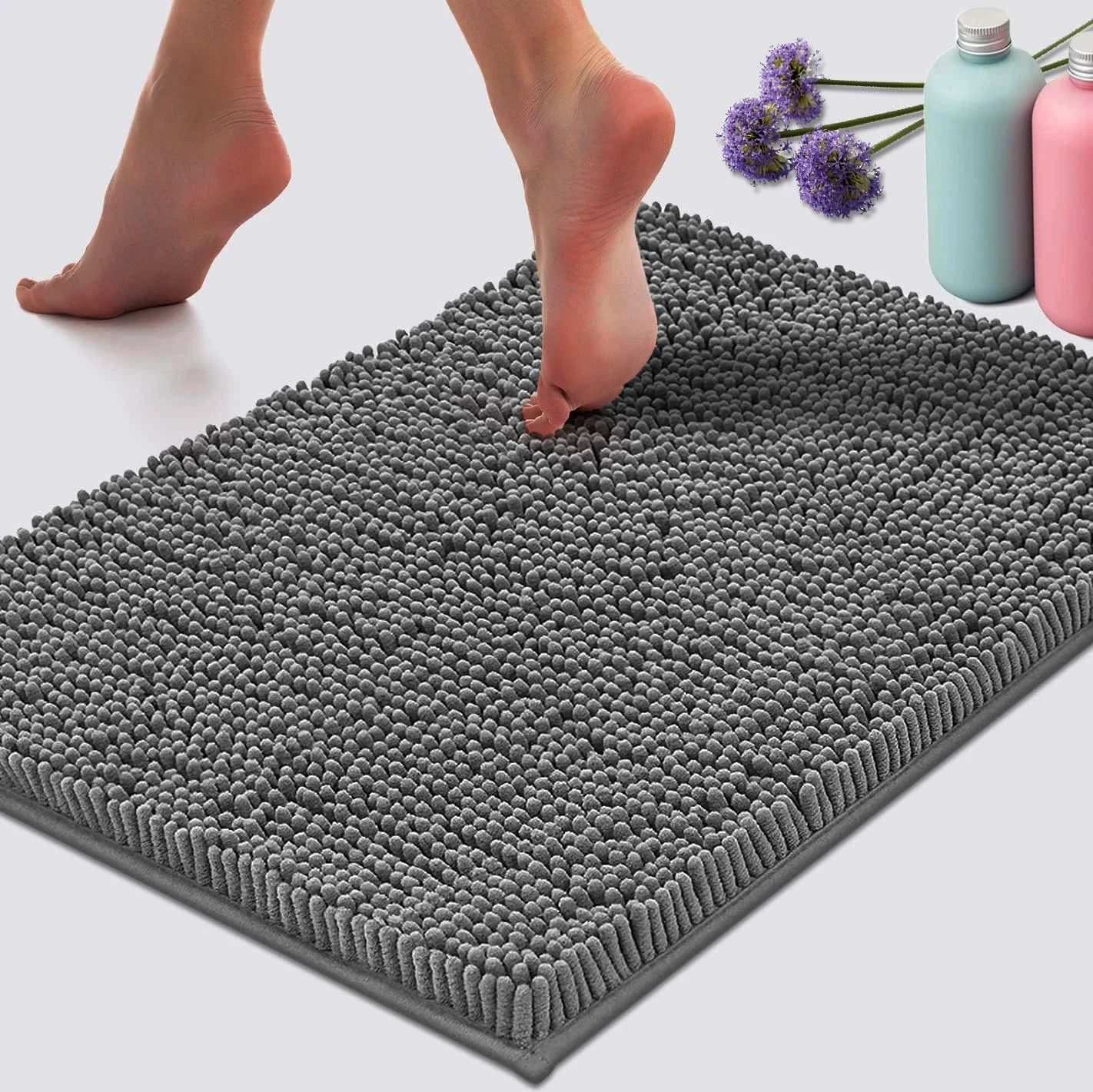 Chenille Absorbent Soft Plush Bath Mat