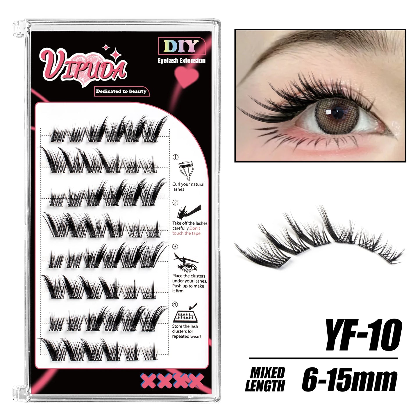 Adhesive Cluster Lashes Press on