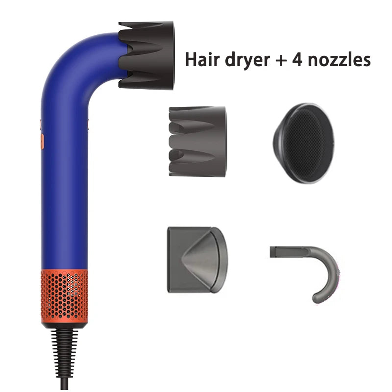Hair dryer, 1400W high power, quick drying, lightweight body, low noise, comes with multiple types of air nozzles.