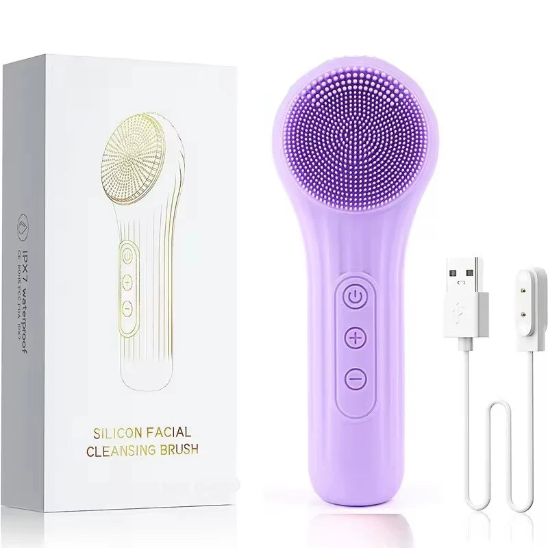 NEW Sonic Waterproof Facial Cleansing Brush for Men & Women Rechargeable Exfoliating Electric Face Scrubber Cleanser Brush