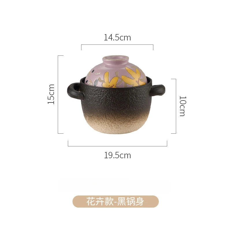 Casserole One Person Earthenware Japanese Style High Temperature Resistant Stew Pot Gas Rice Noodle Congee Tile Pot