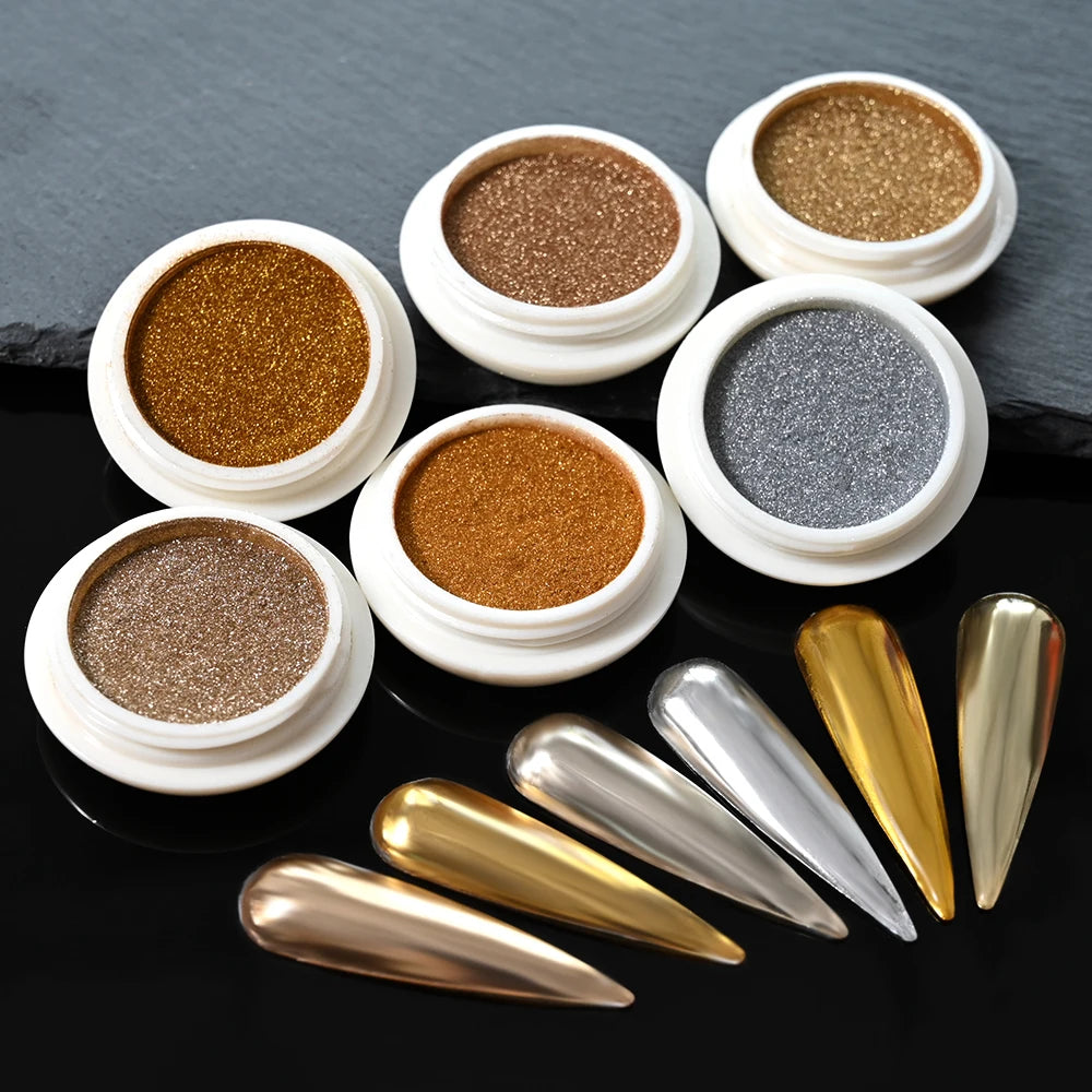 Elegant Mirror Chrome Effect Metallic Dust For Nail