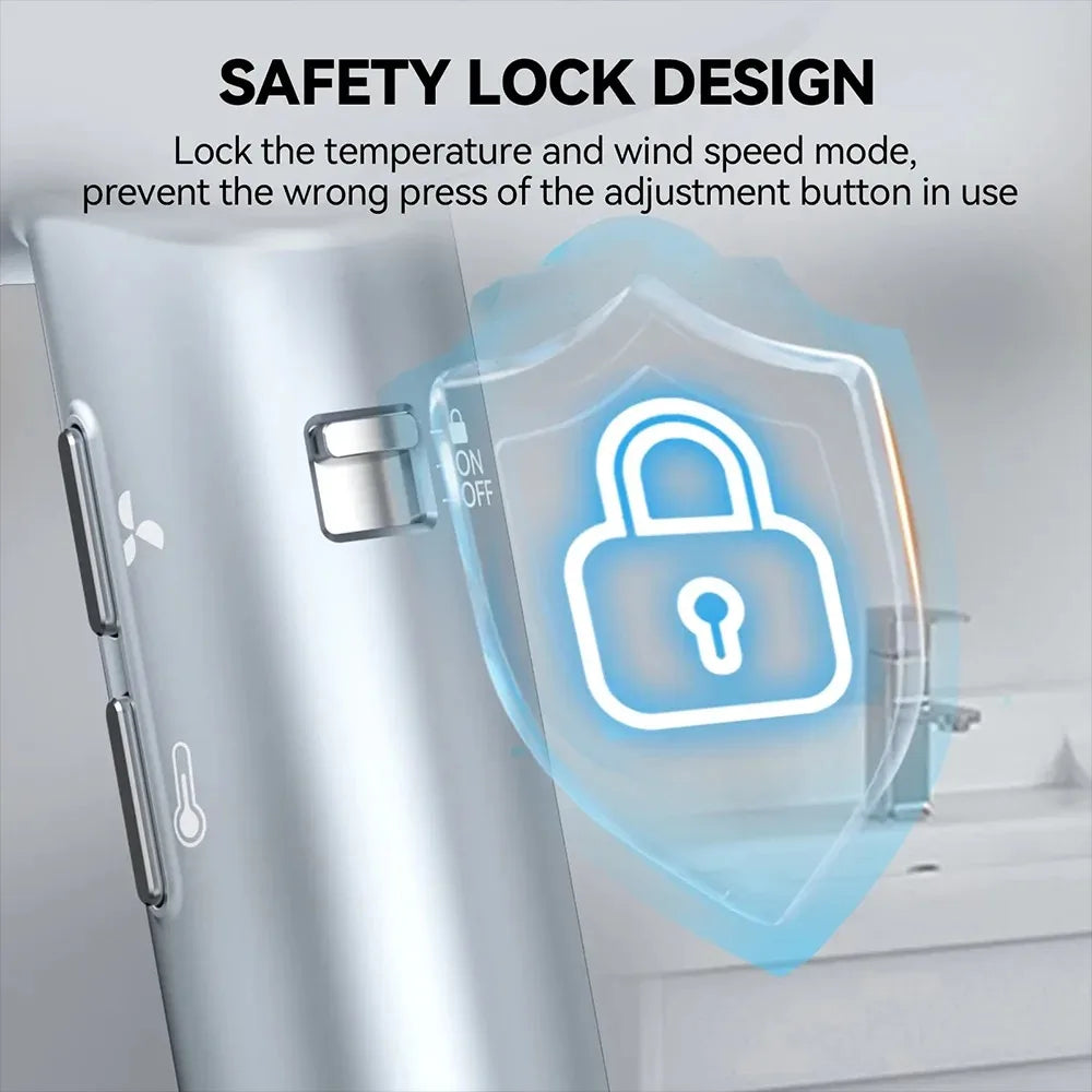 Professional 110000RPM High-Speed Hair Dryer Brushless Motor Negative Ionic Blow Dryer Fast Drying Low Noise with LCD Display