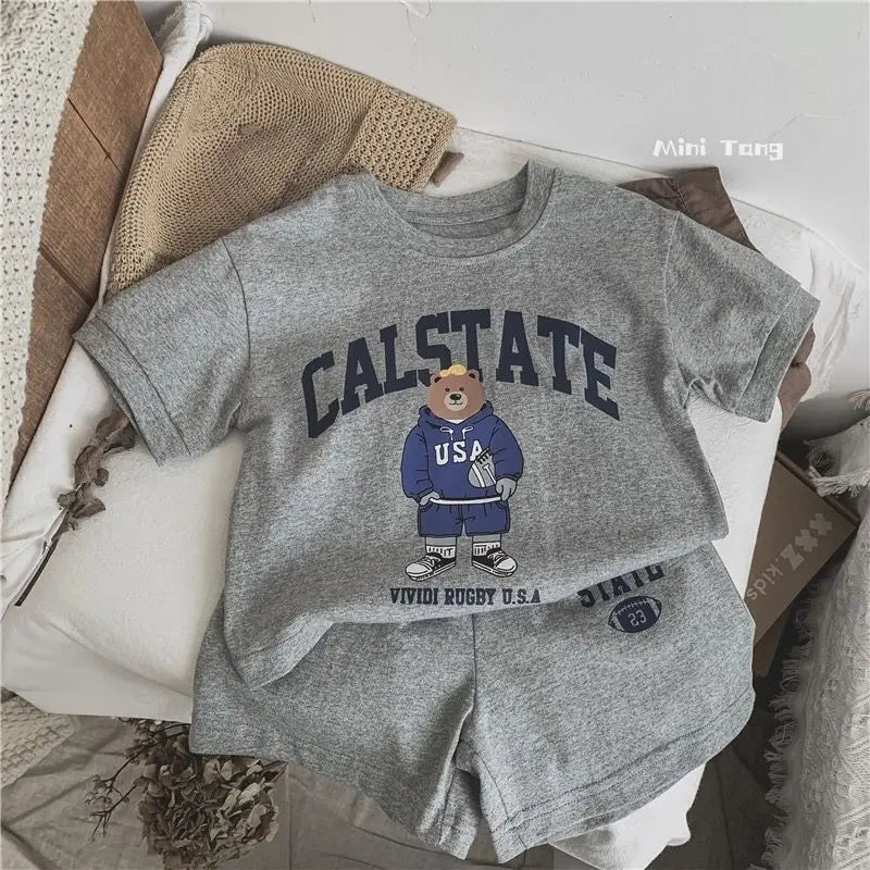 Cartoon Bear Printed Tracksuits