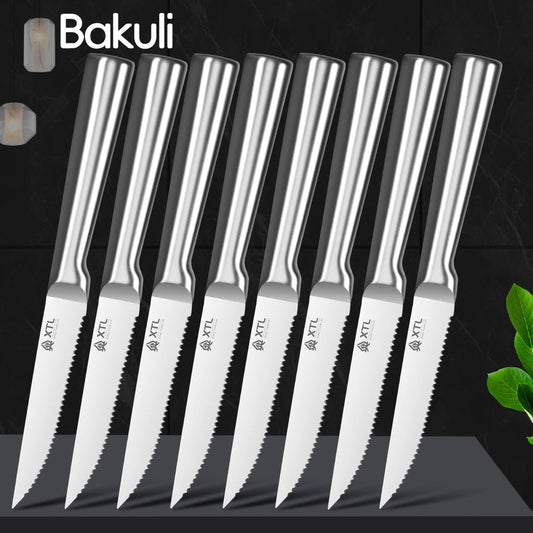 Steak Knife Cutlery Set - Knife, Fork and Spoon Set - Seiko Home Stainless Steel serrated steak cut - Kitchen Knife 4/6/8/pcs