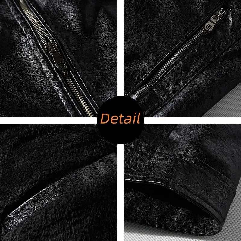 Men's Leather Winter Slim PU Jacket