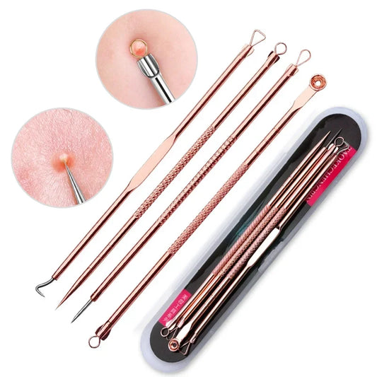 4pc/set Acne Blemish Remover Blackhead Extractor Ultra-fine Beauty Face Pore Cleaner Needles Set Acne Needle Facial Cleaner Skin