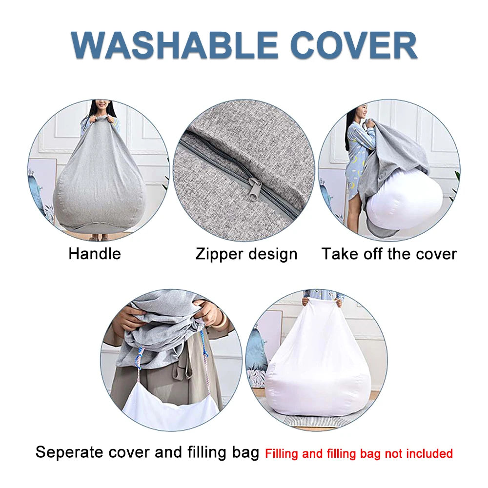 Lazy Sofas Cover Large Bean Bag Cover