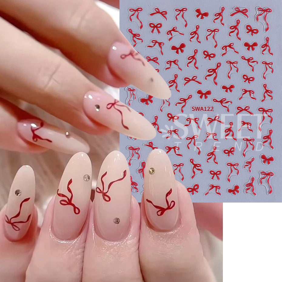 Bow knot Ribbon Nail Stickers