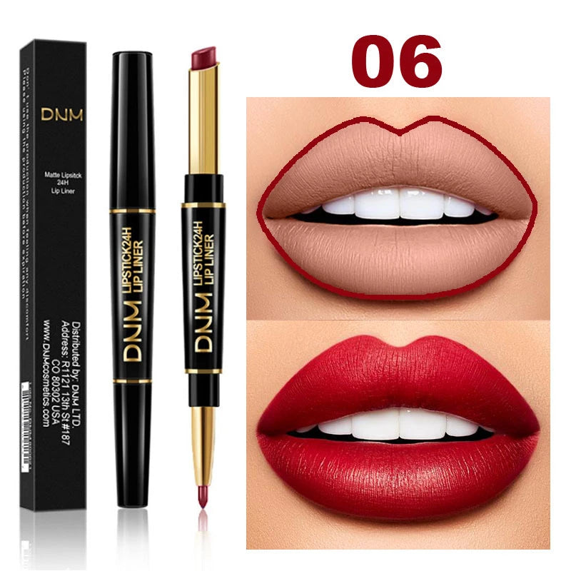 2 In 1 Matte Lipstick Double Head Lip Liner