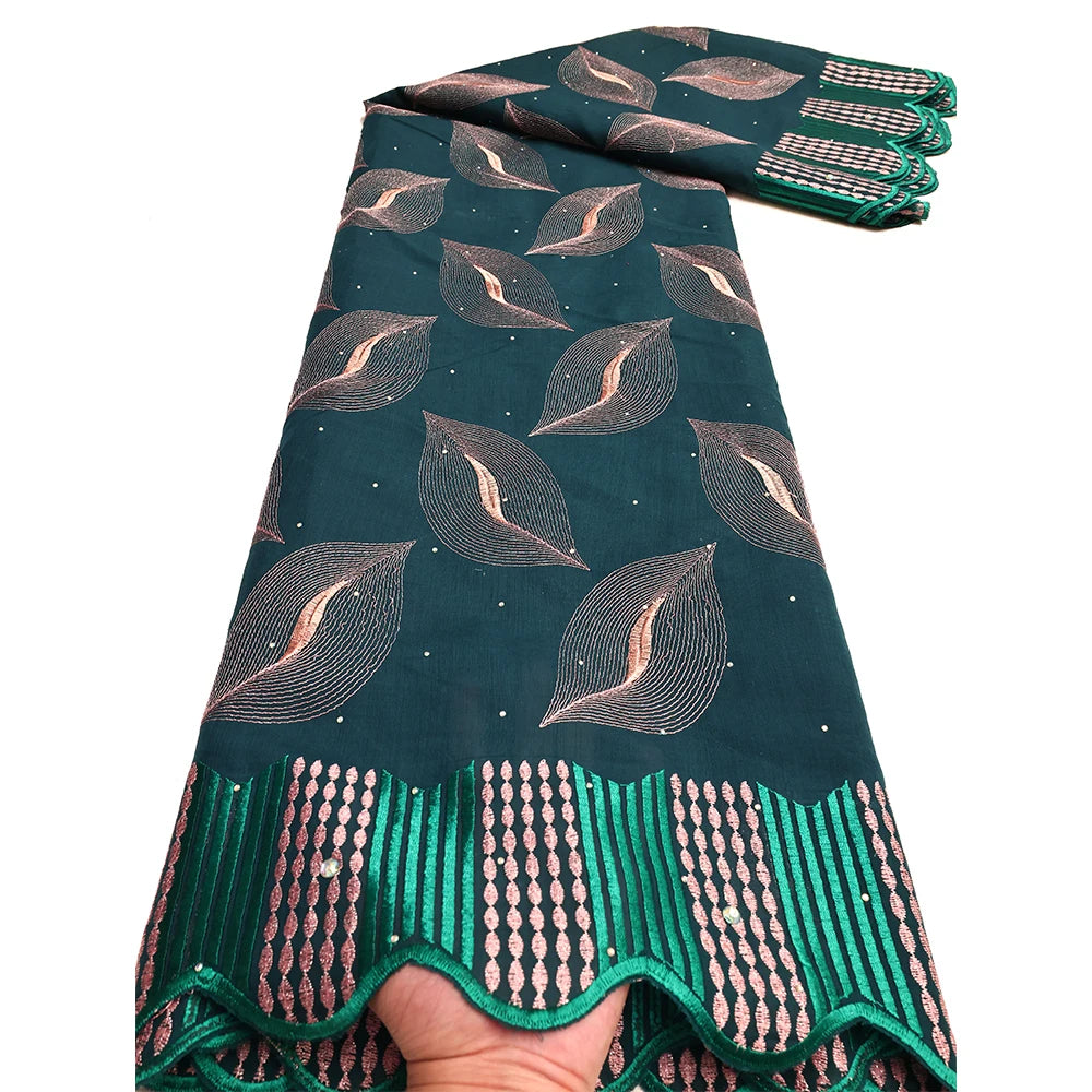 Nigerian Cotton Voile Lace Fabric With Stones 2025 African Swiss Voile Lace Fabric For Sewing Women Wedding Party Dress