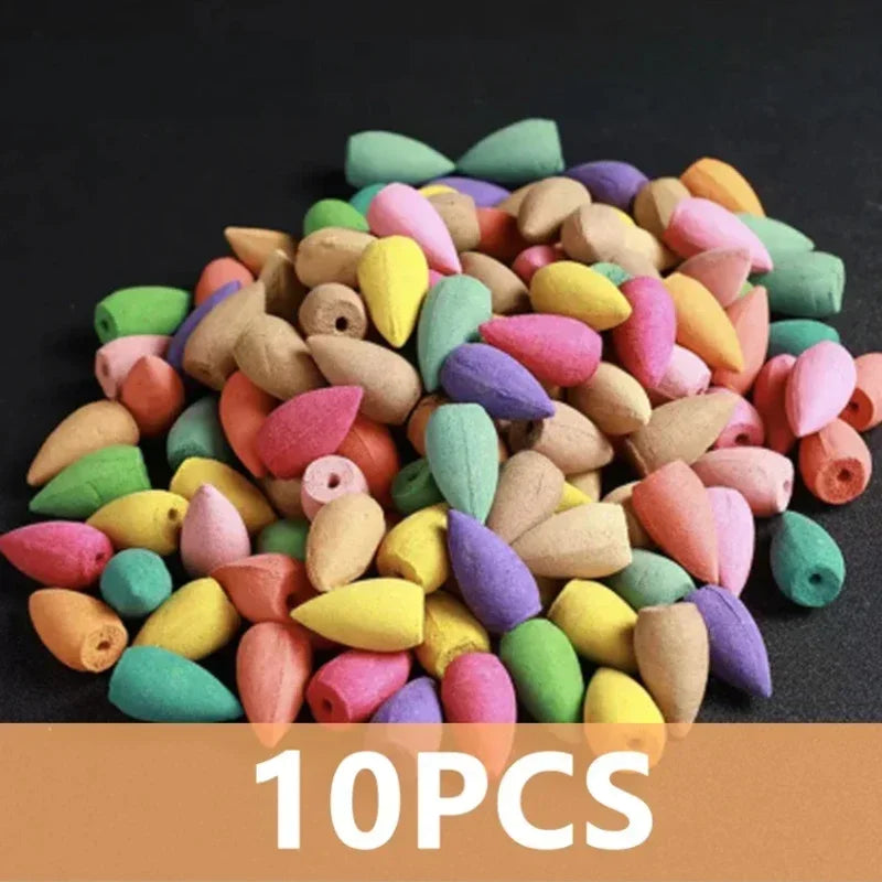 GBBMA Mixed Aroma Tower Incense Natural Sandalwood Agarwood Flower Lavender Yoga Aromatherapy Refluxing Scent for Relaxation